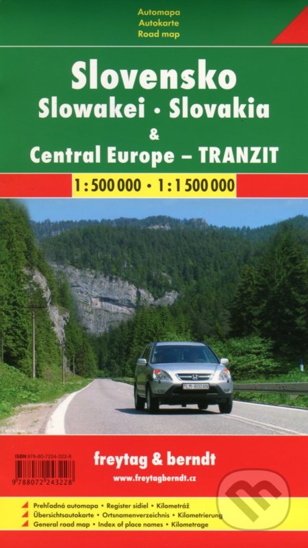 Slovensko, Central Europe - tranzit 1:500 000 1:1 500 000 -